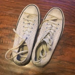 White lace eyelet converse